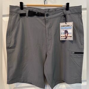 Denali Shorts Mens Sz 38 Gray Tech Cargo Hiking Belted Quick Dry Stretch Outdoor